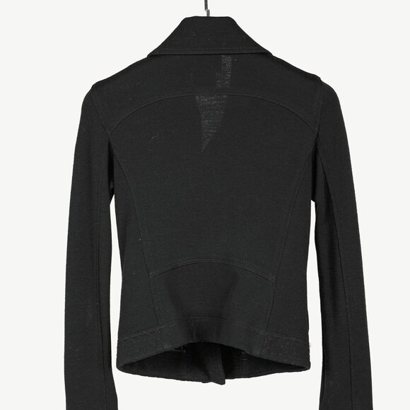 Chanel Black Wool Quilted Moto Jacket - Picture 2 of 12